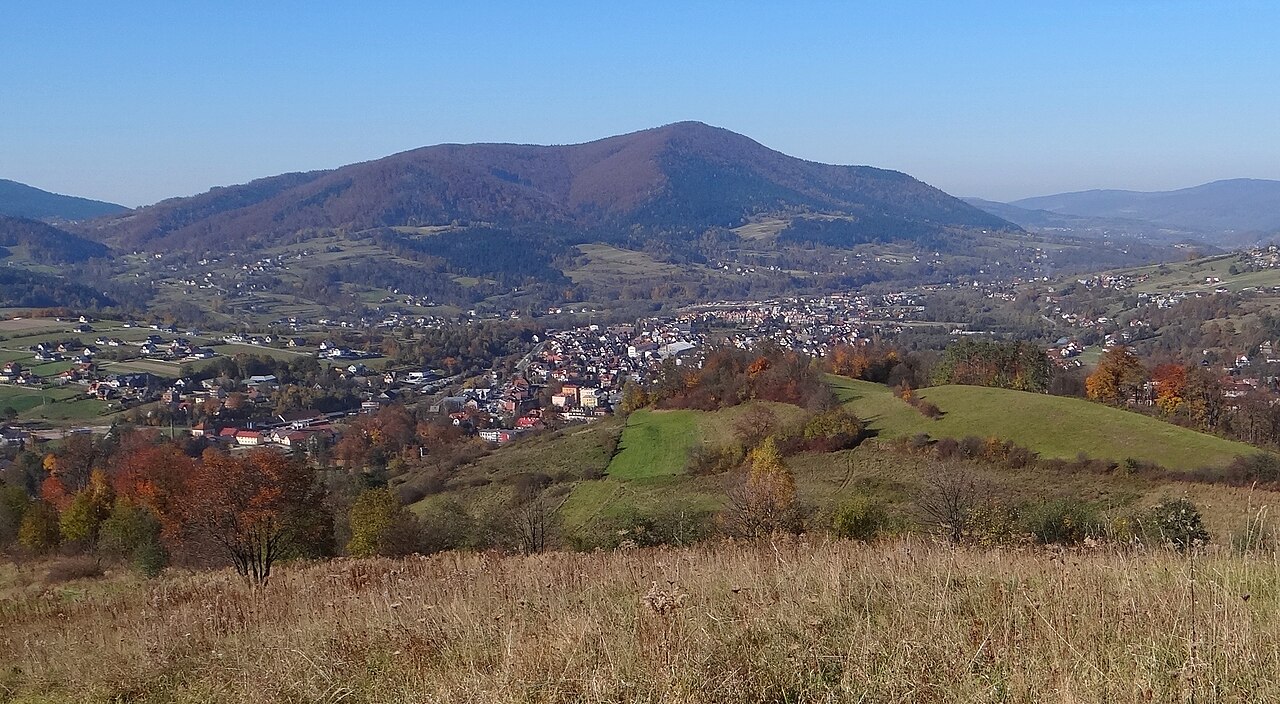 Widok miasta Mszana Dolna