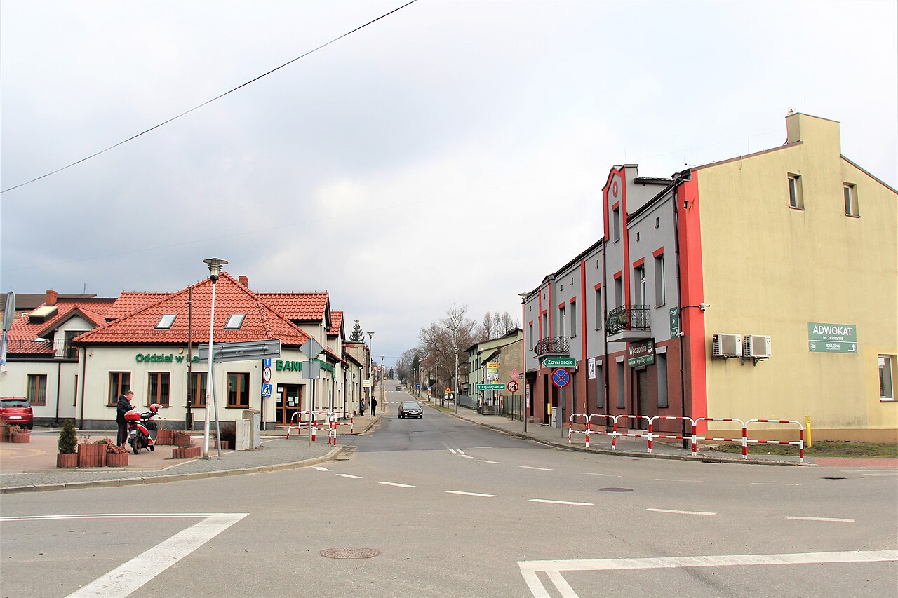 Widok miasta Łazy